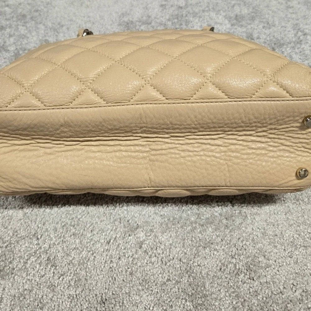 Kate Spade New York Gold Coast Quilted Leather Shoulder Bag Beige Cream Size M